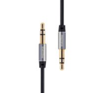 Remax Remax RL-L200 Mini jack 3,5 mm AUX kabelis, 2 m (melns)  Remax RL-L200 Mini jack 3.5mm AUX cable, 2m (black)