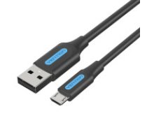 Vention Uzlādes kabelis no USB 2.0 uz Micro USB Vention COLBF 1m (melns)  Charging Cable USB 2.0 to Micro USB Vention COLBF 1m (black)