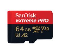 SanDisk Atmiņas karte SANDISK EXTREME PRO microSDXC 64GB 200/90 MB/s UHS-I U3 (SDSQXCU-064G-GN6MA) Atmiņas karte telefonam Sandisk By Western Digital SDSQXCU-064G-GN6MA 64GB Memory card     SANDISK EXTREME PRO microSDXC 64GB 200/90 MB/s UHS-I U3 (SDSQXCU-