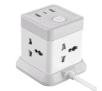 XO Barošanas bloks XO WL20 4x maiņstrāvas rozetes, 1x USB-C, 2x USB-A, 2500 W (balts)  Power strip XO WL20 4x AC sockets, 1x USB-C, 2x USB-A, 2500W (white)