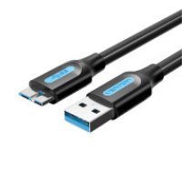 Vention USB 3.0 A vīrietis - Micro-B vīrietis kabelis Vention COPBI 3 m, melns, PVC  USB 3.0 A male to Micro-B male cable Vention COPBI 3m Black PVC