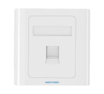 Vention Sienas kontaktdakša ar 1 portu 86 tipa Vention IFAW0 White  1-Port Keystone Wall Plate 86 Type Vention IFAW0 White