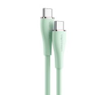 Vention USB-C 2.0 līdz USB-C 5A kabelis Vention TAWGF 1m gaiši zaļš silikona kabelis  USB-C 2.0 to USB-C 5A Cable Vention TAWGF 1m Light Green Silicone