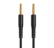 Vipfan Mini jack 3,5 mm AUX kabelis Vipfan L04 1 m, apzeltīts (melns) Vipfan Mini jack 3.5mm AUX cable Vipfan L04 1m, gold plated (black)