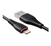 Vipfan USB zibspuldzes kabelis Vipfan Anti-Break X01, 3A, 1m (melns) Barošanas kabelis Vipfan USB uz Lightning kabelis Anti-Break X01, 3A, 1m (melns) USB to Lightning cable     Vipfan Anti-Break X01, 3A, 1m (black)