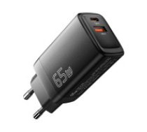 Essager Wall Charger USB-C+USB-A 65W Essager GaN (black)  Wall Charger USB-C+USB-A 65W Essager GaN (black)