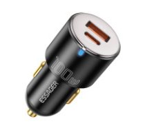 Essager Car Charger USB-A+USB-C 100W Essager (black)  Car Charger USB-A+USB-C 100W Essager (black)