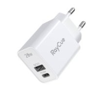 RayCue RayCue USB-C + USB-A PD 20W EU power charger (white)  RayCue USB-C + USB-A PD 20W EU power charger (white)