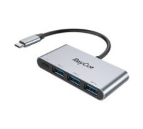 RayCue RayCue 4-in-1 hub USB-C to 3x USB-A 3.0 5Gbps + PD 3.0 100W (gray)  RayCue 4-in-1 hub USB-C to 3x USB-A 3.0 5Gbps + PD 3.0 100W (gray)