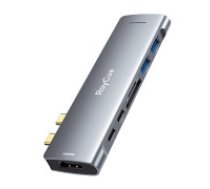 RayCue Hub 7w2 RayCue USB-C to 2x USB-A 3.0 5Gbps + SD/TF 3.0 + USB-C+ HDMI 4K30Hz (gray)  Hub 7w2 RayCue USB-C to 2x USB-A 3.0 5Gbps + SD/TF 3.0 + USB-C+ HDMI 4K30Hz (gray)