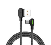 Mcdodo USB-uz USB-C kabelis Mcdodo CA-5280 LED, 1,2 m (melns) Datoru kabelis Mcdodo ātrās uzlādes tālruņa kabelis, 90° leņķveida, ar LED, USB TYPE C, melns, 1,2 m USB to USB-C cable     Mcdodo CA-5280 LED, 1.2m (black)