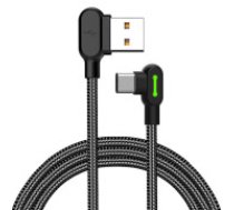 Mcdodo USB-uz USB-C kabelis Mcdodo CA-5280 LED, 3 m (melns) Mcdodo Tālruņa kabelis Quick , 90° leņķa LED, USB uz USB-C 3 m, melns USB to USB-C cable Mcdodo CA-5280 LED, 3m (black)