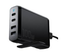 Essager Desktop Charger 2xUSB-C 2xUSB-A 100W Essager GaN (black)  Desktop Charger 2xUSB-C 2xUSB-A 100W Essager GaN (black)