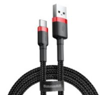 Baseus Baseus Cafule USB-C kabelis 2A 3m (melns+sarkans) USB-C datu un uzlādes vads, Baseus Cafule CATKLF-U91 3A / PD / QC 3.0 / 300 cm, melns Baseus Cafule USB-C cable 2A 3m (Black+Red)