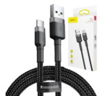 Baseus Baseus Cafule USB-C kabelis 2A 3m (melns+pelēks) Kabelis Baseus USB Durable Nylon Braided Wire Usb / Usb-C Qc3.0 2A 3m, melns/ pelēks Baseus Cafule USB-C cable 2A 3m (Black+Gray)
