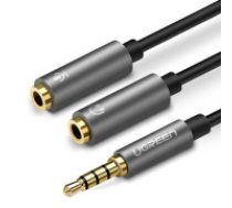 UGREEN UGREEN 3,5 mm vīriešu un divu 3,5 mm sieviešu austiņu sadalītājs (melns) Audio vads ierīču savienošanai Ugreen 3,5 -> 2 x     3,5 mm (austiņas un mikrofons) 10 cm UGREEN 3.5mm Male to Dual 3.5mm Female Headset Splitter (black)