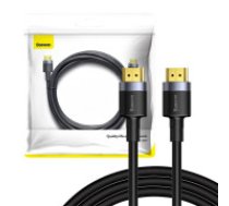 Baseus Baseus Cafule 4KHDMI vīriešu uz 4KHDMI vīriešu adaptera kabelis 2 m melns HDMI kabelis Baseus Cafule HDMI 2.0 cable 4K 60 Hz 3D 18 Gbps 2 m black (CADKLF-F01)     Baseus Cafule 4KHDMI Male To 4KHDMI Male Adapter Cable 2m Black