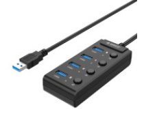 Orico Orico USB 3.0. Centrmezgls ar slēdžiem, 5x USB (melns) Adapteris Orico USB 3.0 Hub with switches, 5x USB (black) Orico  USB 3.0. Hub with switches, 5x USB (black)