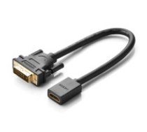 UGREEN Adapteris no DVI uz HDMI UGREEN 20118 (melns) DVI M-F HDMI Ugreen (20118), 15 cm DVI to HDMI Adapter UGREEN 20118 (black) DVI M-F HDMI Ugreen (20118), 15 cm