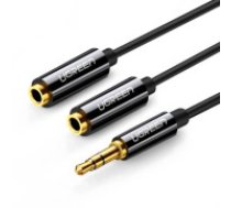 UGREEN AUX audio sadalītājs 3,5 mm jack kabelis UGREEN AV123, 25 cm (melns) Ugreen AUX (AV123) audio sadalītājs, 25 cm, melns AUX audio splitter 3.5 mm jack cable UGREEN AV123, 25 cm     (black) Ugreen AUX (AV123) audio splitter, 25 cm, black