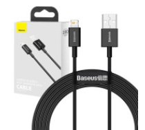 Baseus Baseus Superior sērijas kabelis USB uz iP 2.4A 2m (melns) Baseus USB - Lightning, 1 m Baseus Superior Series Cable USB to iP 2.4A 2m (black)