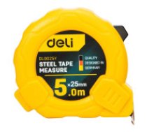 Deli Tools Tērauda mērlente 5m/25mm Deli Tools EDL9025Y (dzeltena)  Steel Measuring Tape 5m/25mm Deli Tools EDL9025Y (yellow)