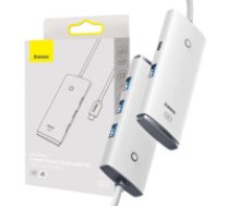 Baseus Baseus Lite Series Hub 4in1 USB-C līdz 4 x USB 3.0 + USB-C, 25 cm (balts) Baseus Lite Series HUB USB Type C adapter -     4x USB 3.0 25cm white (WKQX030302) Baseus Lite Series Hub 4in1 USB-C to 4x USB 3.0 + USB-C, 25cm (White)