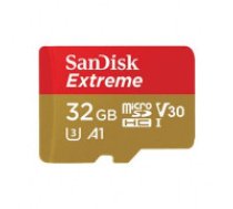 SanDisk Atmiņas kartes Sandisk Extreme MicroSdHC 32GB 100/60 MB/S V30 A1 U3 4K (SDSQXAF-032G-GN6MA) Atmiņas karte telefonam SanDisk Extreme microSDHC 32GB 100/60MB/s V30 A1 U3 4K atmiņas     karte Memory card SanDisk Extreme microSDHC 32GB 100/60 MB/s V30
