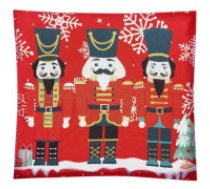 Ruhhy Ruhhy 22313 dekoratīvā spilvendrāna 45x45 cm, Riekstkodis Dekoratīvs spilvendrānas pārvalks JAŠKA NUTCRACKER MOTIVE; Ziemassvētku spilvendrāna, riekstkode, poliesters, unikāla atmosfēra, aizsargājošs, higiēnas uzturēšana; Spilvendrānas pārvalks, iekštelpu dekors, sezonāls mājas aksesuārs, viegli izmazgājams; Mērķauditorija: interjera dizaina mīļotāji, Ziemassvētku dekoru piekritēji. Decorative pillowcase 40x40cm Ruhhy 22313