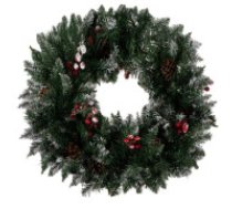 Ruhhy Ruhhy 00022302 Ziemassvētku vainags ar mākslīgo sniegu, 45 cm Dekoratīvais Ziemassvētku vainags ar sniegu; dekorācija, Ziemassvētki, mākslīgais sniegs, zaļš, durvju dekors; universāls dekoratīvais aksesuārs, elastīgi zari, neprasa apkopi; svētku rotājumu mēķļauditorija, mājas dekora entuziasti. Wreath - snow-covered Christmas decoration Ruhhy 22302
