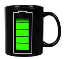 Ruhhy Maģiskā Krūze - Baterija 330ml Ruhhy 22103 Magic Battery Mug; augstas kvalitātes keramika, termosensitīva krāsa, akumulatora simbols; rokas unikāla dāvanas krūze, temperatūras maiņas     indikators; karstu dzērienu mīļotājiem, darba ņēmējiem, dāvanu meklētājiem. Thermosensitive 330ml Magic Battery Coffee Mug - High-Quality Ceramic, Heat Reactive Design, Safe and Durable Gift Item