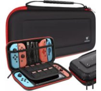 Dunmoon Nintendo Switch izturīgs pārnēsāšanas futrālis ar tīklveida kabatu, kārtridžu turētāju un drošības siksnām - aizsardzība pret putekļiem, skrāpējumiem un     triecieniem - luksusa ceļojumu konsoles apvalks melnā/arkanā krāsā maciņš, futlāris, porta