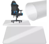 Ruhhy Aizsargpaklājs grīdai zem krēsla, paliktnis grīdas segumam, laminātam - 130x90 segums, biroja krēsla paklājiņš, cietam virsmām Protective mat under the chair 90x130cm RUHHY - milky