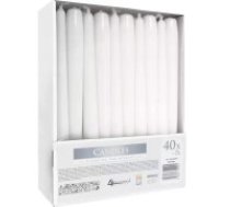 Iso Trade Iso Trade baltas konusveida sveces, 40 gab. Balta konusa svece, 40 gab. komplekts, kvadrātveida svece, Ziemassvētku rotājumi, parafīna sveces. White taper candle - set of 40