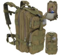 Trizand Zaļa Maza Tūrisma Mugursoma ar 5 Nodalījumiem, 26L, MILITARY 23243  Green small tourist backpack 23243