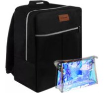 Trizand Ceļojumu rokas bagāžas sieviešu mugursoma 38x24x18cm, 17L, melna soma, lidmašīnai,  Backpack travel bag