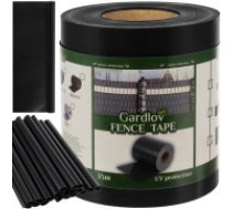 Gardlov Žoga lenta 19cmx35m 630g/m2, melna pārklājuma, lente, dārza, segmentu, lamiles Fencing tape 19cmx35m 630g/m2 black 23705