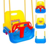 KRUZZEL Kruzzel 3-in-1 bērnu šūpoles, līdz 30 kg piekaramas, plastmasas, grozs, maziem bērniem, āra, kresls, dārza Children's swing 3in1 23552