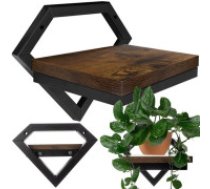 Ruhhy Ruhhy 24253 piekaramais sienas plaukts loft stila, metāla plaukts, ziediem, augsta kvalitāte, vienkārša uzstādīšana Ruhhy 24253 hanging wall shelf
