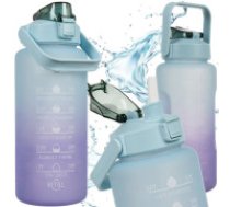 Trizand Motivējoša ūdens pudele ar salmiņu 2L Trizand 24496, violeti zila Bottle - water bottle 2L Trizand 24496