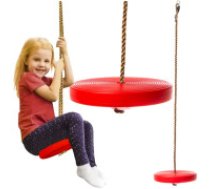 KRUZZEL Kruzzel 00023554 apaļas formas bērnu šūpoles, sarkanas Garden swing round plastic 23554