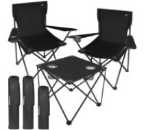 Trizand Trizand saliekams tūrisma galds un 2 krēsli, melns Fishing table + two chairs 25468