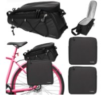 Trizand Trizand 00025516 velosipēda bagāžnieka somu komplekts 3 gab., 16L, melns Trizand 25516 bike bag