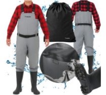 Trizand Trizand makšķernieku bikses ar zābakiem, izmērs 41, pelēks TRIZAND fishing waders - waders 41