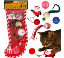 Purlov Purlov 26380 kaķu rotaļlietu komplekts Ziemassvētku zeķē, 6 gab. Purlov 26380 Cat Toy Set