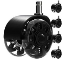 Ruhhy Klusi biroja krēslu riteņi 5 gab. Ruhhy 26294, melni Black swivel chair wheels 5 pcs Ruhhy26294