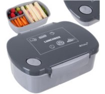 Ruhhy Pusdienu kaste 800ml Ruhhy 26169 ar nodalījumiem, pelēka Lunchbox 800ml gray Ruhhy 26169