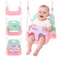 KRUZZEL Bērnu šūpoles 3 in 1 Kruzzel mājai un dārzam, pasteļkrāsas Kruzzel 3-in-1 pastel children's swing