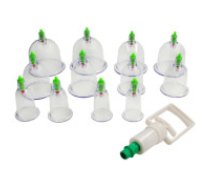 Soulima Vakuuma Pretcelulīta Masāžas Bankas Ķermenim, 12 gab. burbuļi, ķīniešu Fireless Chinese Vacuum Cupping Set - 12 PC Massage Cupping Therapy Kit for Full Body Relief