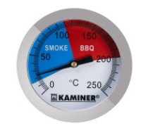 Kaminer Analogs Termometrs ar Zondi Kūpinātavām, 0-250°C temperatūra, BBQ grila, cepeškrāsnij, gaļas, ar statīvu Analog Thermometer with Probe for Smokehouses,     0-250°C temperature, BBQ grill, oven, meat, with stand